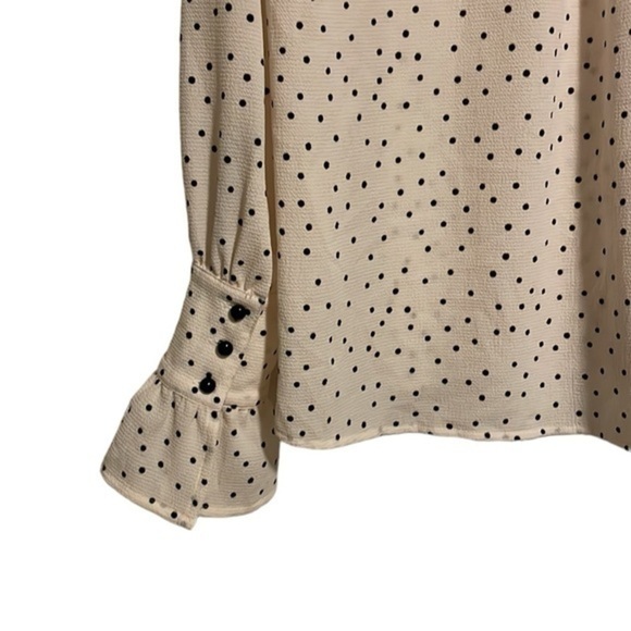Baum‎ Und Pferdgarten Macy Printed Blouse Women’s Size Medium Polka Dot Cream - Picture 5 of 6